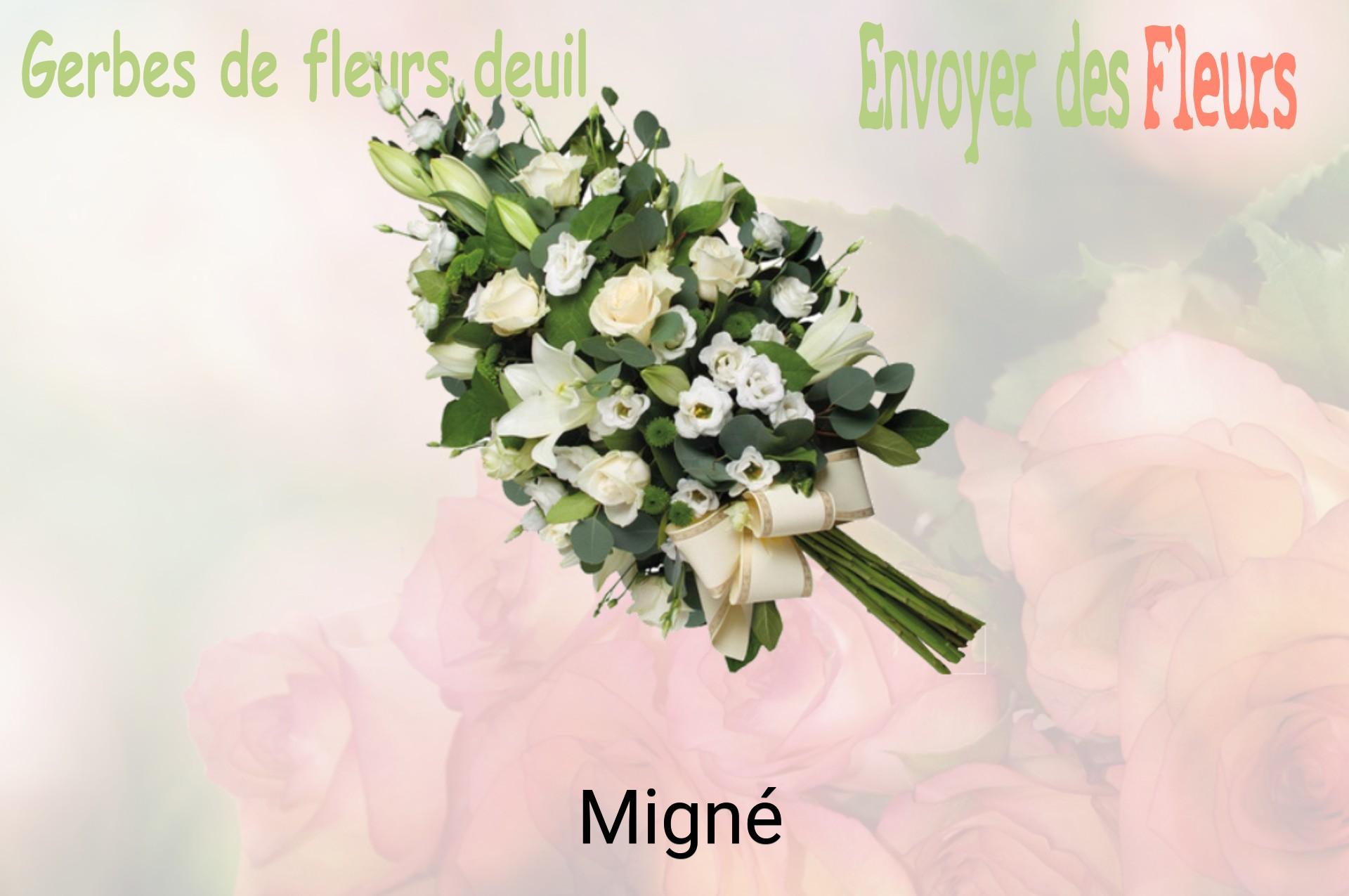 Gerbe de fleurs de deuil livrée à Migné
